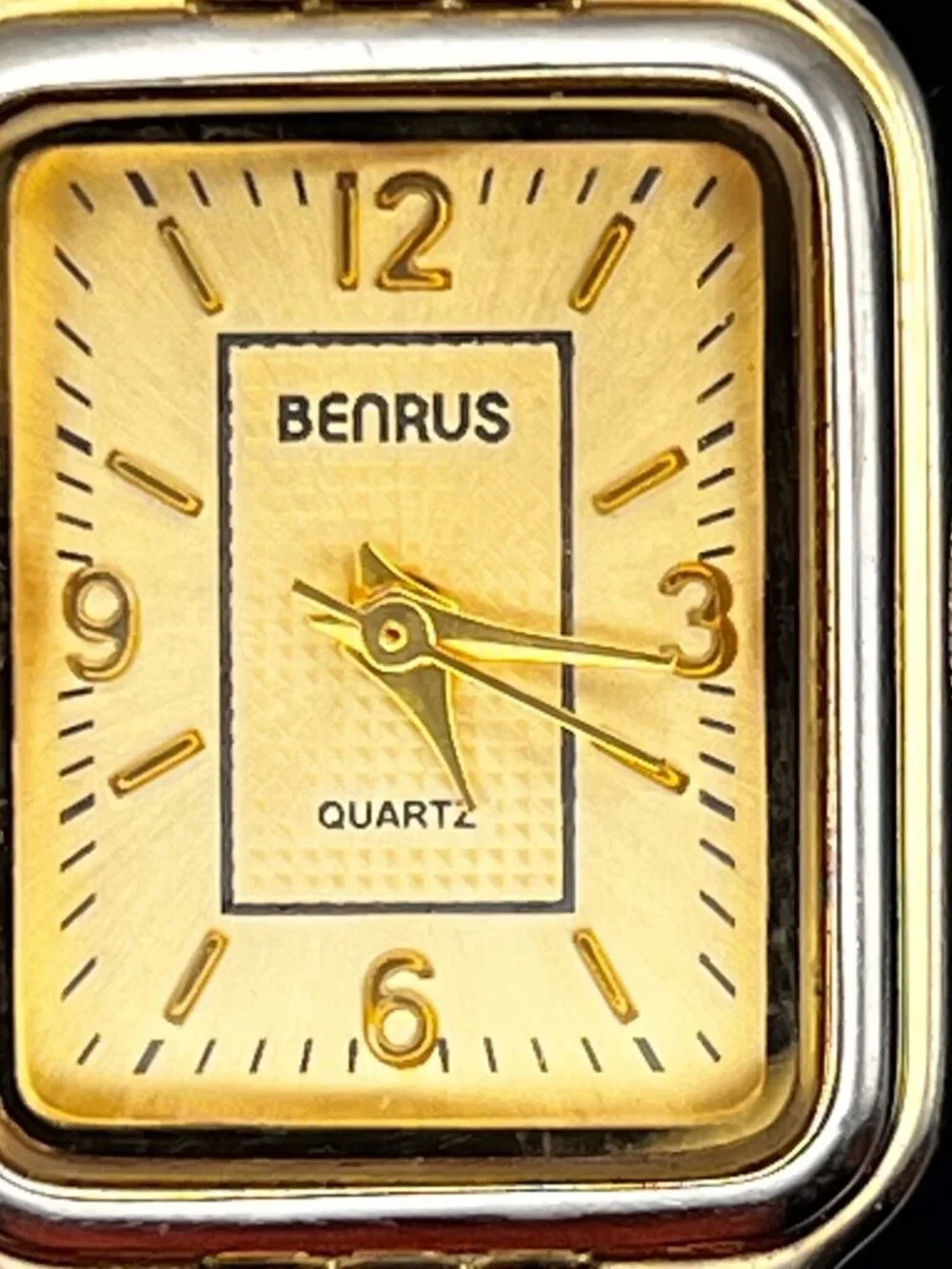 Benrus BN201L Ladies Watch Gold tone Rectangular Flexible Bracelet Working